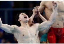China hits Olympics doping doubts Qin Haiyang of Team China celebrates after the team’s win at 4x100m medley relay in the Paris Olympics’ swimming competition. REUTERS