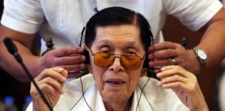 “Let them decide. Until now, they are not deciding. Mahigit sampung taon na ‘yan, walang ebidensya na ipinipresenta sa akin,” says former Senate President Juan Ponce Enrile. INQUIRER/ MARIANNE BERMUDEZ