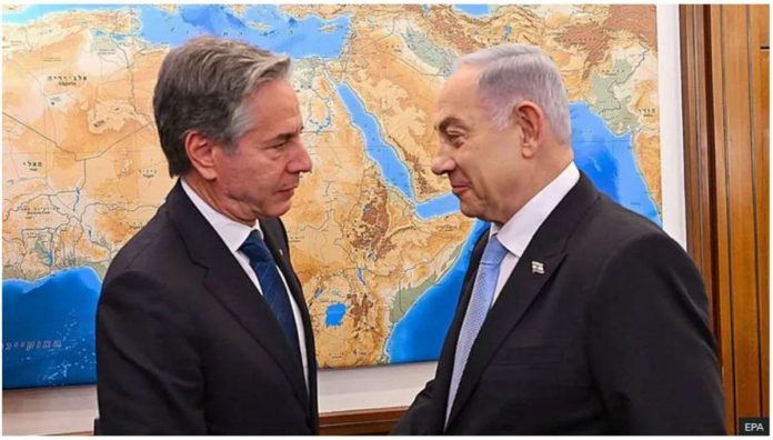 Israel.JPG_resized US Secretary of State Anthony Blinken met with Israeli Prime Minister Benjamin Netanyahu in Tel Aviv. EPA