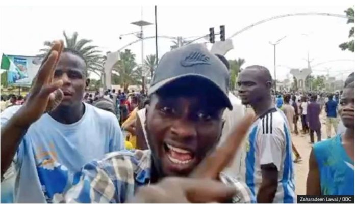 Nigeria_resized Due to hunger, angry people protest in Kano, Nigeria. ZAHARADEEN LAWAL / BBC