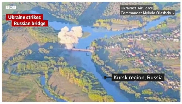 Ukraine_resized Ukraine strikes a Russian bridge in the Kursk region. BBC