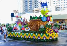 BingoPlus in Kadayawan Festival, celebrating the rich and colorful culture of Davao The BingoPlus Kadayawan-themed float as it drove along the parade route on August 18, featuring the BingoPlus Foundation logo at the side.