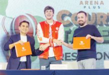 ArenaPlus launches Austin Reaves as its newest brand endorser (From left) President Jasper Vicencio, Austin Reaves and Aaron Reilly, Reaves’ business representative, finalizing the ArenaPlus x Austin Reaves partnership.