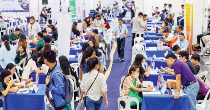 jobless_rate_resized The unemployment rate in June this year marked the lowest since 2005, preliminary results of the Philippine Statistics Authority’s June round of the Labor Force Survey showed. Photo show applicants at the mega job fair held at Manila Science High School. PNA PHOTO BY YANCY LIM