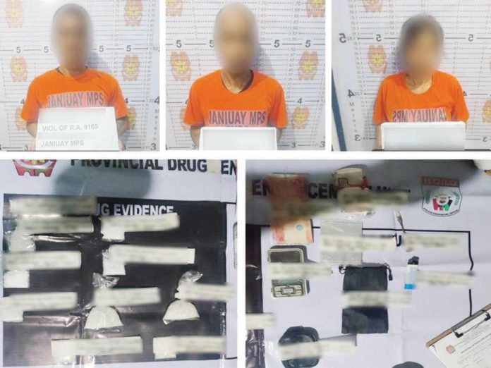 nyarika_million_shabu_resized_resized Drug suspects alias “Batok”, “Artem”, and “Grasya”, all from Janiuay, Iloilo, yielded a total of 50 grams of suspected shabu, with an estimated street value of P1,020,000. They face charges for violation of the Comprehensive Dangerous Drugs Act of 2002. PRO-6 PHOTO