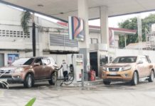 Motorists gas up at Petron gasoline station in Pavia, Iloilo on Monday, August 19, before the expected fuel price hike today. PN PHOTO