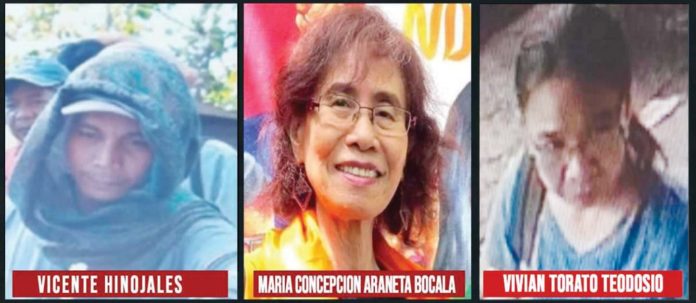 rebels_resized Three top New People’s Army leaders, (from left) Vicente Hinojales, Maria Concepcion Araneta Bocala and Vivian Torato Teodosio, were killed in recent military operations in Lambunao, Iloilo Province. 3ID, PHILIPPINE ARMY PHOTO