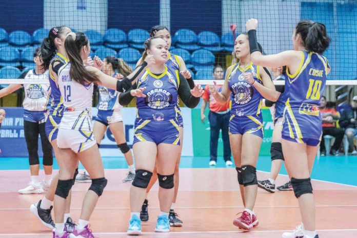sports_Negros_resized Members of Negros-ICC Blue Hawks rejoice after defeating Marikina Lady Shoemasters. MPVA PHOTO