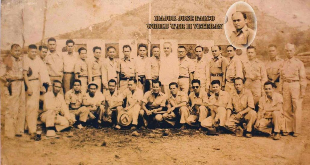 Training of Philippine Army Officers with the Americans. 3rd Lt. Jose G. Falco is 5th from the right, standing at the back row.