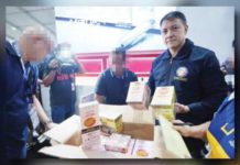 BIR to celebrities, influencers: ‘Stop promoting illicit vape’ Bureau of Internal Revenue Commissioner Romeo Lumagui Jr. shows some of the confiscated illicit vape products during a raid at the Philippine Vape Festival 2024 on Sunday, August 18, in Las Piñas City. BIR PHOTO