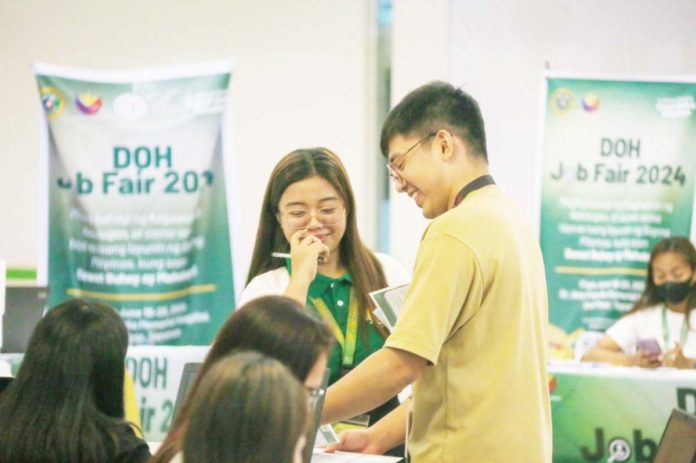 world_youth_resized Jobseekers visit the Department of Health Job Fair at the new Dr. Jose Fabella Memorial Hospital in Manila in June 2024. MARK DEMAYO/ABS-CBN NEWS PHOTO