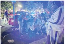 Four dead and 18 hurt in Alabama mass shooting Victims lie on the ground as police respond to a deadly mass shooting where many were also wounded outside a nightclub in Birmingham, Alabama. DREW HAWKINS, GULF STATES NEWSROOM, VIA REUTERS