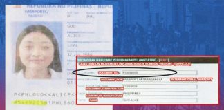 This image from the Facebook page of Sen. Risa Hontiveros shows the Philippine passport of dismissed Bamban, Tarlac mayor Alice Guo, and her travel details to Kuala Lumpur, Malaysia. Hontiveros said Guo, who was linked to a raided Philippine offshore gaming operator hub in her town, left the country on July 18.