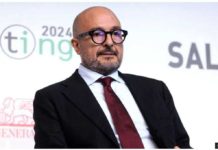 Italian minister quits after appointing ex-lover as adviser Gennaro Sangiuliano speaks at a media event. GETTY IMAGES