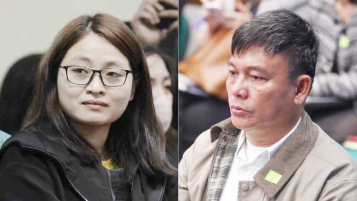 Pangasinan-1 Sual, Pangasinan’s Mayor Liseldo “Dong” Calugay (right) and dismissed Bamban, Tarlac Mayor Alice Guo attends the Senate hearing on Tuesday. Photo from Senate PRIB/FACEBOOK