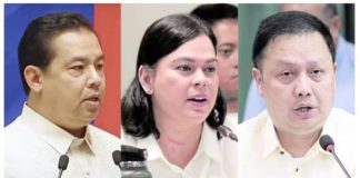 Vice President Sara Duterte-Carpio (center) said in a video message that the government budget is merely controlled by House Speaker Martin Romualdez (left) and appropriations committee chairperson Cong. Elizaldy Co.