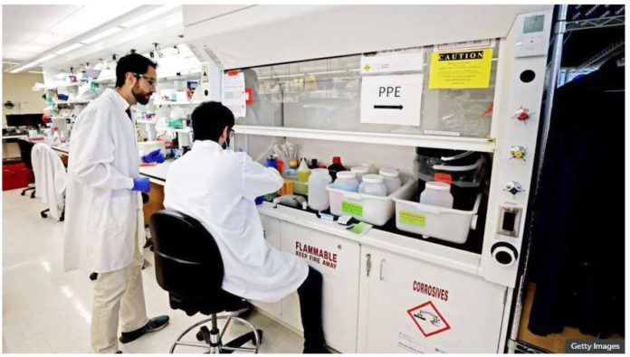 US_1_resized_resized_resized Researchers at a lab in Boston test milk from the area's grocery stores for traces of bird flu. GETTY IMAGES