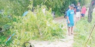 Heavy rains brought by the southwest monsoon, or habagat, damaged the Igbarawan road going to barangays Salaguiawan and Magarang in Patnongon, Antique. JOSEPH MAGDAYAO PHOTO