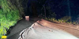 The Hamtic-Tiolas, San Joaquin road was impassable to four-wheel vehicles following the soil erosion in Sitio Maalan, Barangay Caromangay, Hamtic, Antique. MDRRMO HAMTIC PHOTO