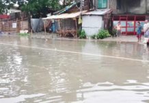 Flooding is experienced in Barangay East Timawa, Iloilo City. The City Risk Reduction Management Council advised residents in vulnerable areas to stay alert for potential flooding, especially with the expected heavy rainfall and strong winds associated with the storm. ILOILO CITY DISASTER RISK REDUCTION AND MANAGEMENT OFFICE PHOTO