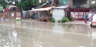 Flooding is experienced in Barangay East Timawa, Iloilo City. The City Risk Reduction Management Council advised residents in vulnerable areas to stay alert for potential flooding, especially with the expected heavy rainfall and strong winds associated with the storm. ILOILO CITY DISASTER RISK REDUCTION AND MANAGEMENT OFFICE PHOTO