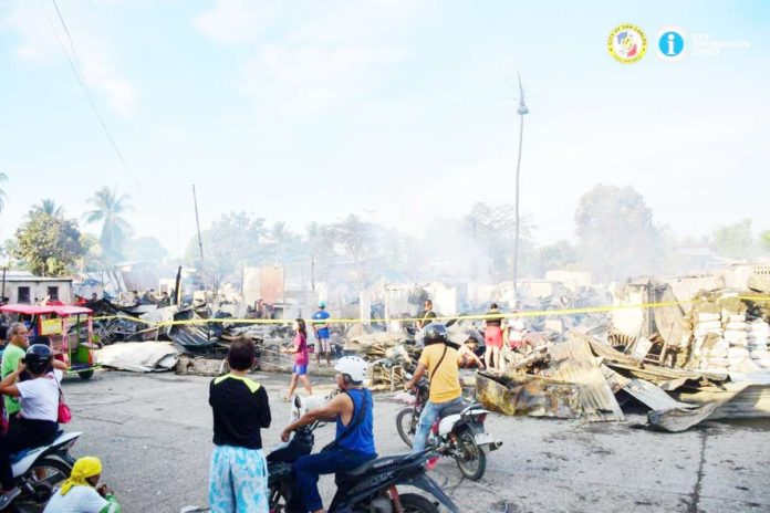 san_carlos_pic_1_resized Eighty-five houses were damaged and 106 families were displaced after a fire hit corner Endrina and V. Gustilo streets in Barangay 5, San Carlos City, Negros Occidental on Friday night, Sept. 6. SAN CARLOS CITY LGU PHOTO