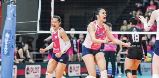 Negrense Bernadeth Pons and Bea de Leon rejoice as Creamline Cool Smashers bagged their 9th PVL championship. PVL PHOTO