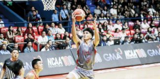 Lyceum of the Philippines Pirates’ John Barba stretches for a layup. PHOTO COURTESY OF NCAA/GMA SPORTS