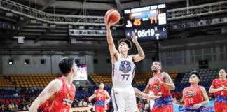 NLEX Road Warriors' Xyrus Torres stretches for a layup. PBA PHOTO