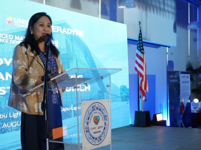 Teradyne Global Service General Manager Jacqueline Briones expresses gratitude and commitment to conduct the training and curriculum development to improve the quality of their workforce.