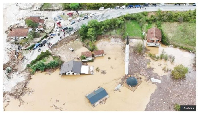 Bosnia_1_resized A drone view shows a flooded residential area and mosque in Donja Jablanica, Bosnia and Herzegovina. REUTERS