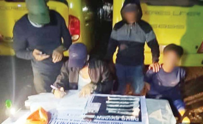 A high-value drug suspect (right) was apprehended in Barangay Bayuyan, Estancia, Iloilo on Oct. 12, 2024. Police recovered P530,000 worth of shabu. PRO-6 PHOTO