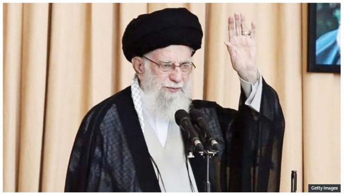 Iran-1 Ayatollah Khamenei gives a rare public speech. GETTY IMAGES