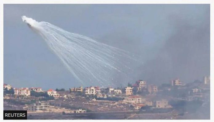 Israel Artillery is fired into Lebanon from northern Israel on Wednesday morning. REUTERS
