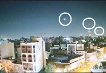 Israeli air strikes on Iran kill four Iranian soldiers Projectiles are seen in the sky over Tehran as Israel hits Iranian targets.