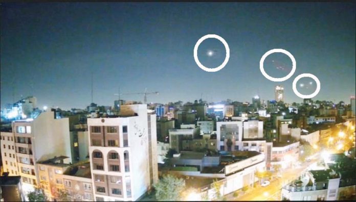Israel_1_resized Projectiles are seen in the sky over Tehran as Israel hits Iranian targets.