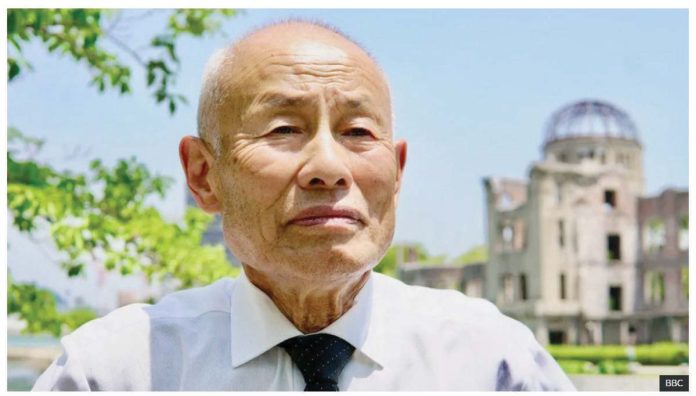 Co-chair Toshiyuki Mimaki, who survived the 1945 atomic bombing of Hiroshima, was tearful after it was announced Nihon Hidanko, a Japanese group of atomic bomb survivors, has won the 2024 Nobel Peace Prize. BBC