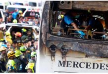 Could deaths of 20 children make Thailand roads safer? Thai forensic police officers inspect a burnt bus on Vibhavadi Rangsit road in Bangkok, Thailand. EPA