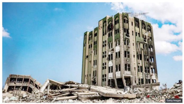 UN_1_resized The Al-Salam hospital in Khan Yunis is one of several healthcare facilities which has been ruined by the ongoing Israeli campaign in Gaza. GETTY IMAGES