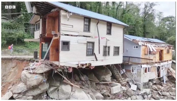 US_1_resized Hundreds of houses such as these were destroyed by Hurricane Helene in the US southeast. BBC