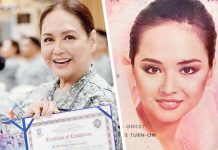 Left photo shows Charo Santos during her Philippine Air Force Reservist training graduation and right photo shows a young Charo gracing the cover of Women’s Journal.