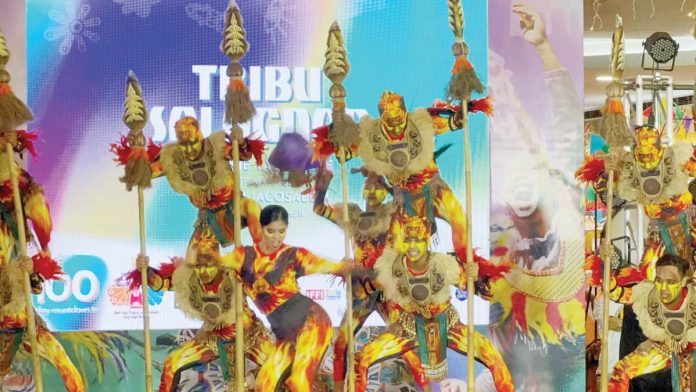 dinagyang The 100-day countdown to Dinagyang Festival 2025 begins on Friday, October 18. Photo shows the Tribu Salognon of Jaro National High School performing during the launching of the countdown at SM City Iloilo. BOMBO RADYO ILOILO/FACEBOOK PHOTO