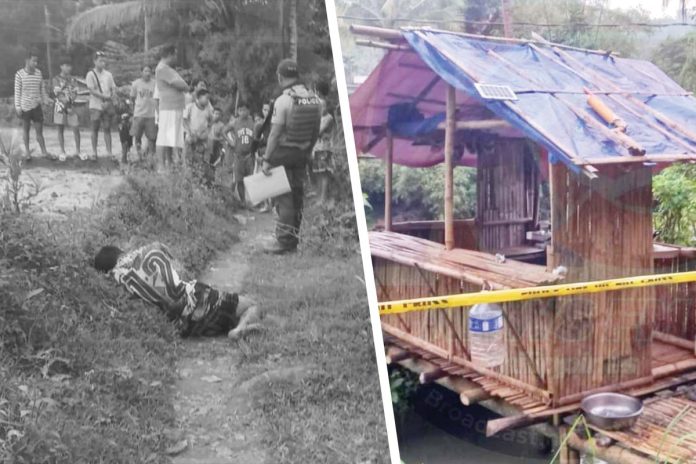 hamtic-shot Janny Mondragon (left photo) was shot and killed by his drinking buddy due to an altercation while they were having a drinking binge at a hut (right photo) in Barangay Masanag, Hamtic, Antique on Saturday, Oct. 5, 2024. K5 NEWS FM SAN JOSE/FACEBOOK PHOTOS