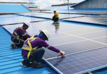 The Federation of Free Workers and Employers Confederation of the Philippines signed an agreement pushing for a transition from fossil fuel and coal to renewable energy while respecting workers' rights. Photo shows workers installing solar panels. POWERPHILIPPINES.COM PHOTO