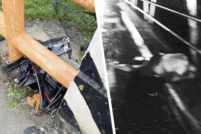 motorcycle-crash-zarraga A security guard and his friend were killed after their motorcycle hit an asphalt overlay on the bridge in Barangay Sigangao, Zarraga, Iloilo over the weekend. ZARRAGA MUNICIPAL POLICE STATION PHOTOS