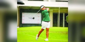 Sarah Ababa opened the season-ending tournament of the Ladies Philippine Golf Tour with a stunning 68 and a three-stroke lead. PHOTO COURTESY OF ICTSI