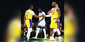 Los Angeles Lakers’ LeBron James and Bronny James officially became the first father and son to play in the NBA together. PHOTO COURTESY OF LA LAKERS' X ACCOUNT