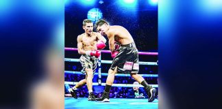 Negrense fighter JayR Raquinel lands a solid left to the face of Mexican Yahir Alan Frank Verdugo. PHOTO COURTESY OF JAYR RAQUINEL