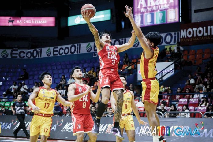 sports_NCAA_1_resized Emilio Aguinaldo College Generals’ King Gurtiza stretches for a layup. PHOTO COURTESY OF NCAA/GMA SPORTS