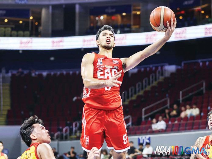 sports_NCAA_resized Emilio Aguinaldo College Generals’ Harvey Pagsanjan scoops for a layup. PHOTO COURTESY OF NCAA/GMA SPORTS